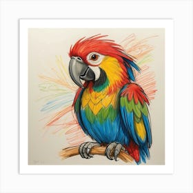 Colorful Parrot 55 Art Print