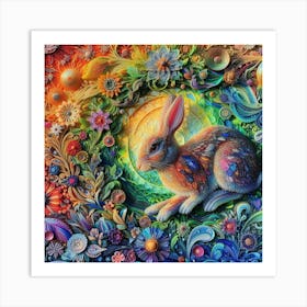 Rabbit In The Garden Art Print