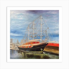 Boat painting from Spain Art Print