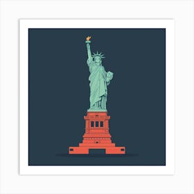 Statue of Liberty NY Minimal Illustration Art Print