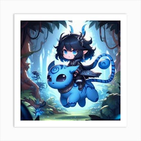 Blue Dragon Art Print