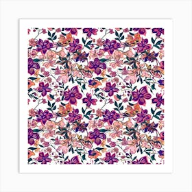 Bloom Burst London Fabrics Floral Pattern 1 Art Print