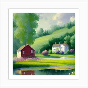 House On The Pond Art Print