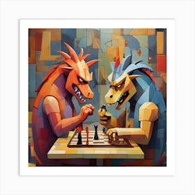 Dragon Chess Art Print