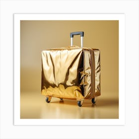 Gold Suitcase Art Print