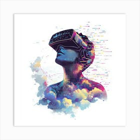 Vr Headset.Generated AI. Wall Art Print Art Print