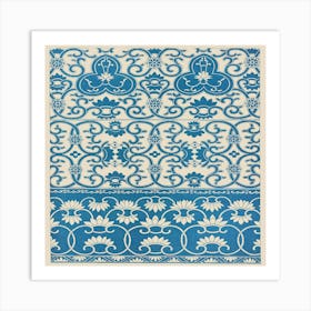 Chinese Blue And White Print Art Print