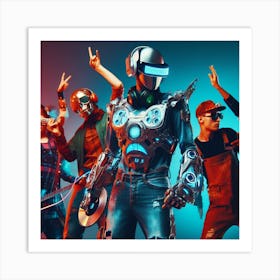 Group Of People In A Video Game Art Print