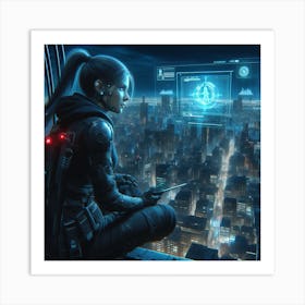 Futuristic Girl 2 Art Print