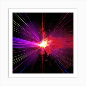 Laser Explosion Glitch Art 10 Art Print