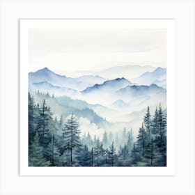 Watercolor Of A Forest 1 Art Print