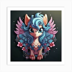Fluttershy Unicorn Art Print