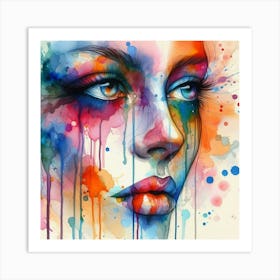 Watercolor Of A Woman 27 Art Print