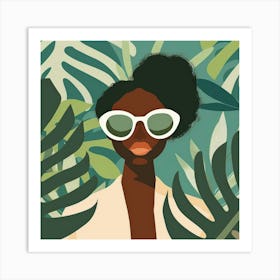 Afro-American Woman In Sunglasses 4 Art Print