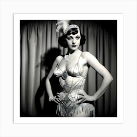 1920's Burlesque Dancer ~Reimagined 125 Art Print