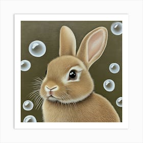 Rabbit With Bubbles Art Print