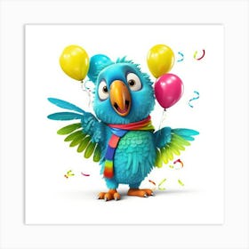 Birthday Parrot Art Print