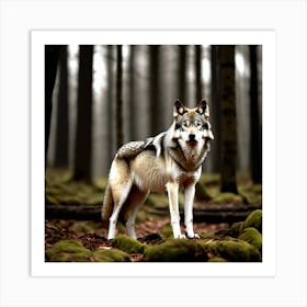 Wolf In The Forest 55 Art Print