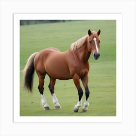 Horse In A Field Art Print