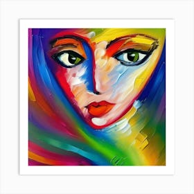 Colorful Portrait Of A Woman Art Print