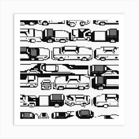 Pixel Cars Art Print