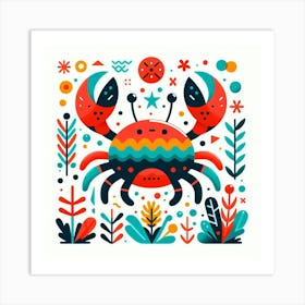 Crab illustration Art Print