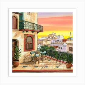 Beautiful Egyptian Balcony View Art Print