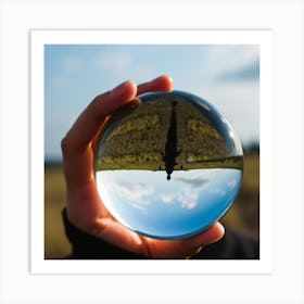 Person Holding A Crystal Ball Art Print