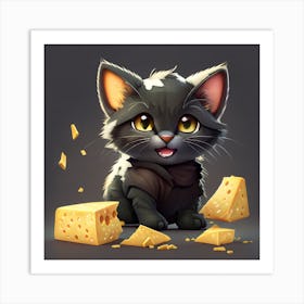 Cute Animal Characters A Twitch Emote Of A Really Cute Black K 1 Art Print