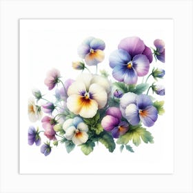 Flowers of Pansies Art Print