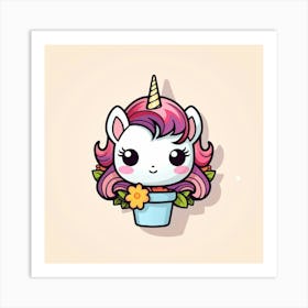 Unicorn In A Pot Art Print