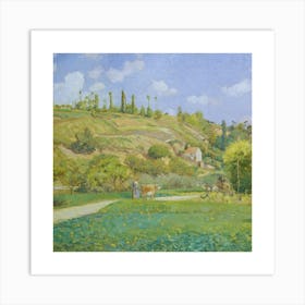 Farm In The Countryside.Printed wall painting, high-level art. Art Print