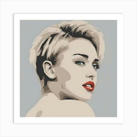 Miley Cyrus Short Blonde Hair Art Print