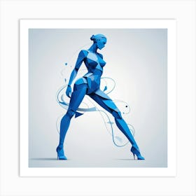 Default Deconstructed Blue Figure 3 Art 0 Art Print