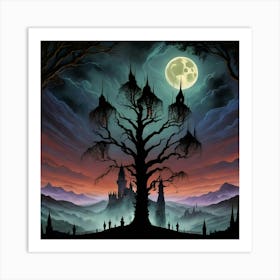 Tree In The Night Art Print