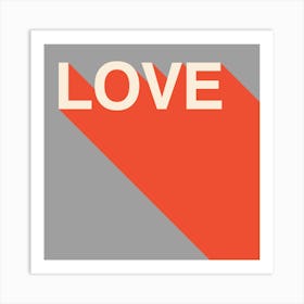 Retro Love (Grey/Orange) Art Print