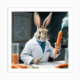 Rabbit In Lab Coat 4 Art Print