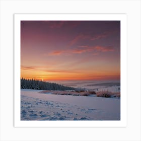 Sunset In Winter Art Print