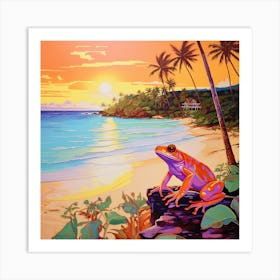 Frog On The Beach 4 Art Print