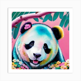 Panda Bear pastels Art Print