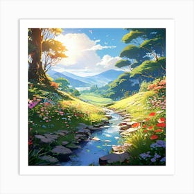 Beauty In Garden Sunlight And Peace Golden Ratio Fake Detail Trending Pixiv Fanbox Acrylic Pale Art Print