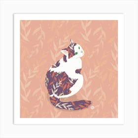 Botanical Beauty Cat Art Print