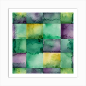 Watercolor Squares 1 Art Print