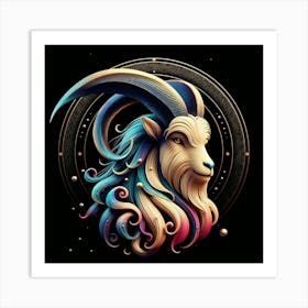 Markhore Goat head Art Print
