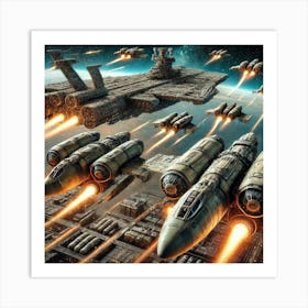 Heavy Bomber Squadrons Tharsis Class Carrier Art Print