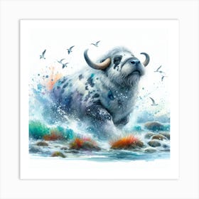 Cow Watercolour Art Print 2 Art Print