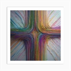 Rainbow Cross Art Print