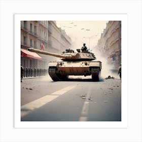 Anti Terrorism Day With Tank No Terrorism Placard (1) Art Print