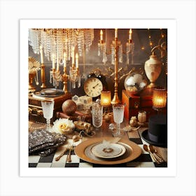 Glitz And Glamour Table Setting Art Print