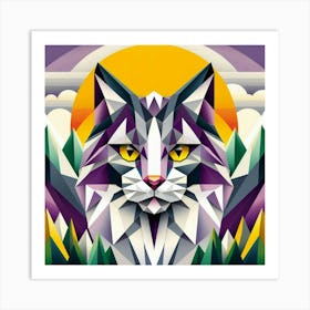 Sable Low Poly Cat Art Print